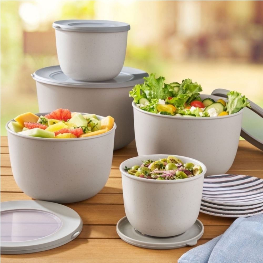 (Ew)Wheat straw 10piece mixing bowl set